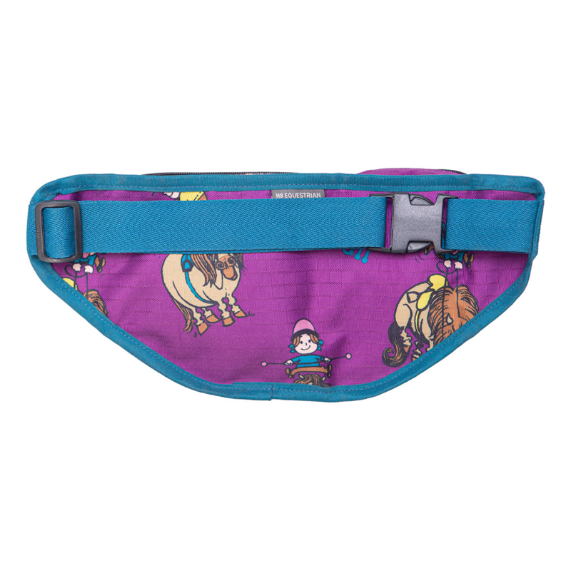 Hy Equestrian Thelwell Collection Pony Friends Bum Bag - Imperial Purple/Pacific Blue-1
